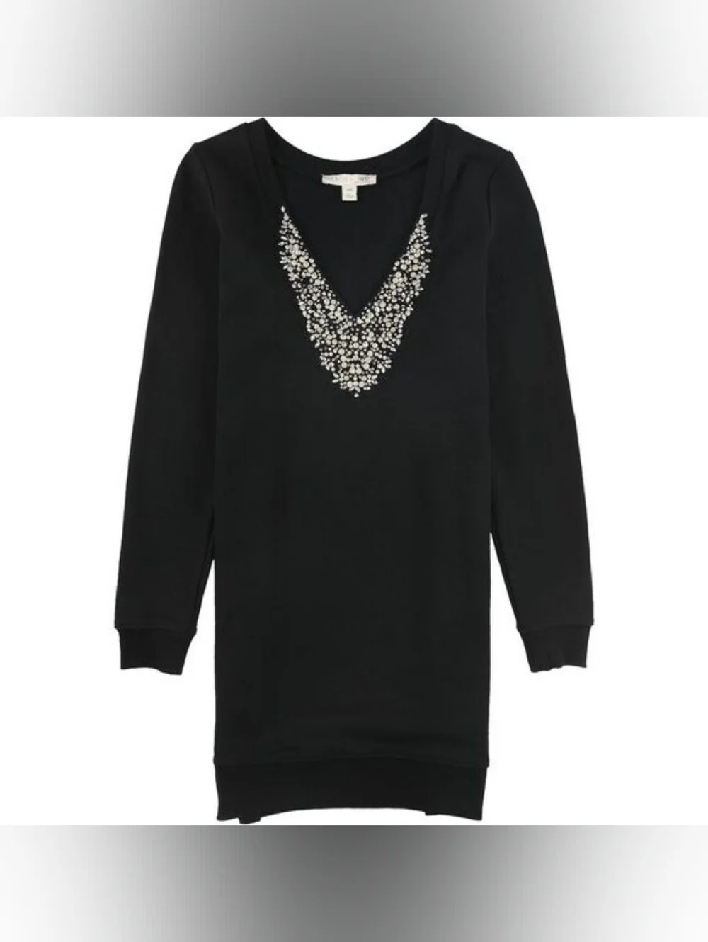 🫟 CULPOS x INC - Open Back, Rhinestone Embellished Sweater Dress, Sz L - Picture 2 of 3